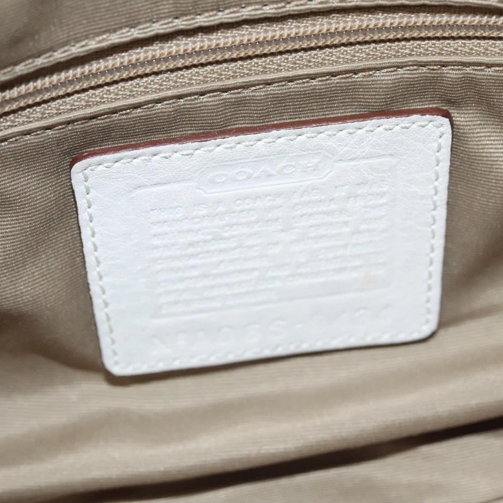 COACH SHOULDER BAG WHITE LEATHER