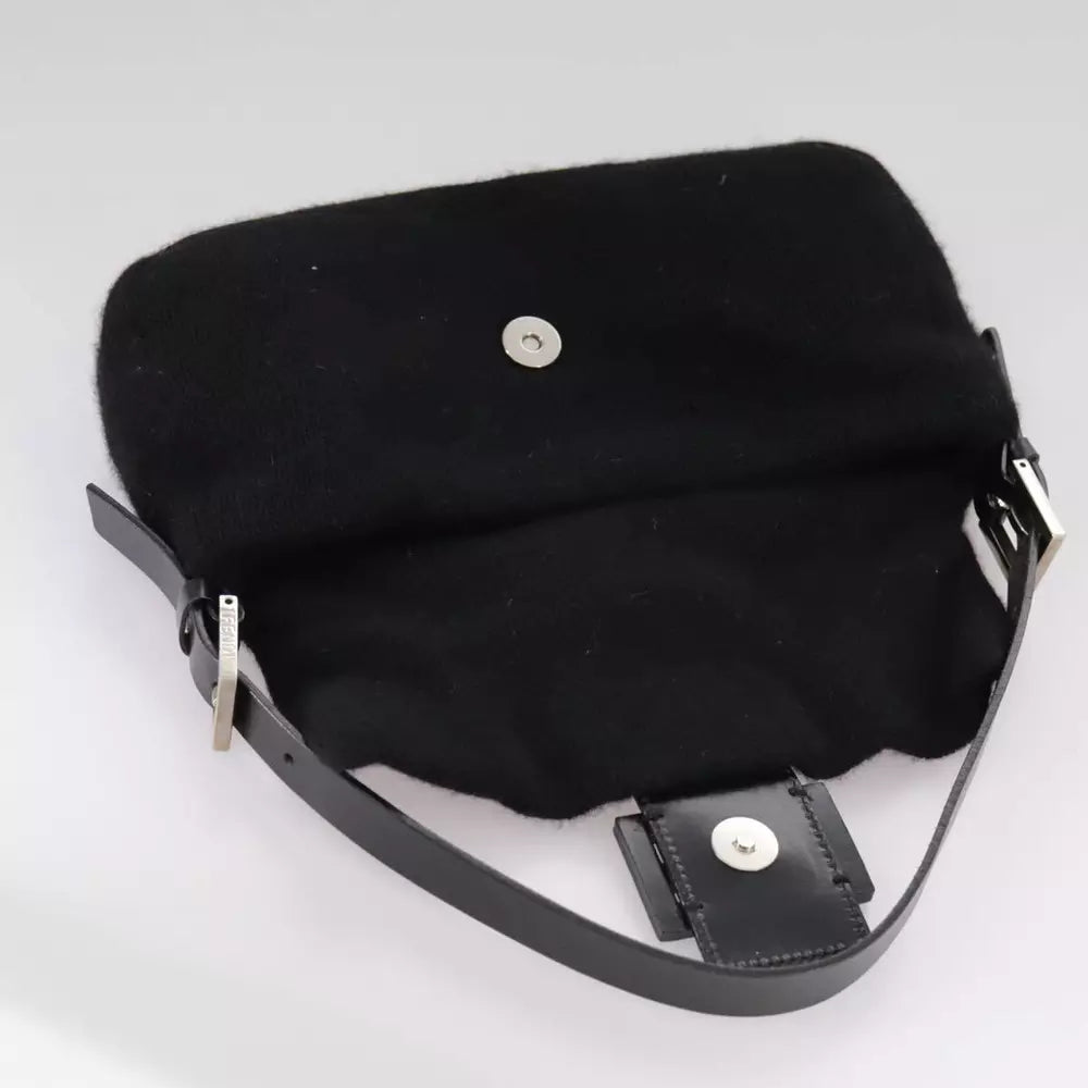 FENDI MAMMA BAGUETTE BLACK KNIT