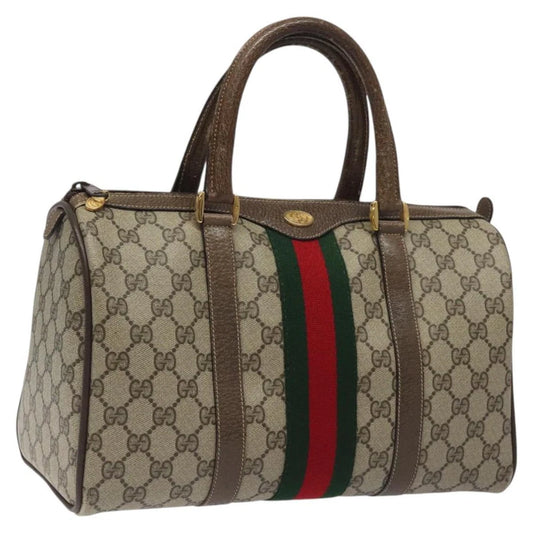 GUCCI BOSTON BAG GG SUPREME WEB SHERRY LINE