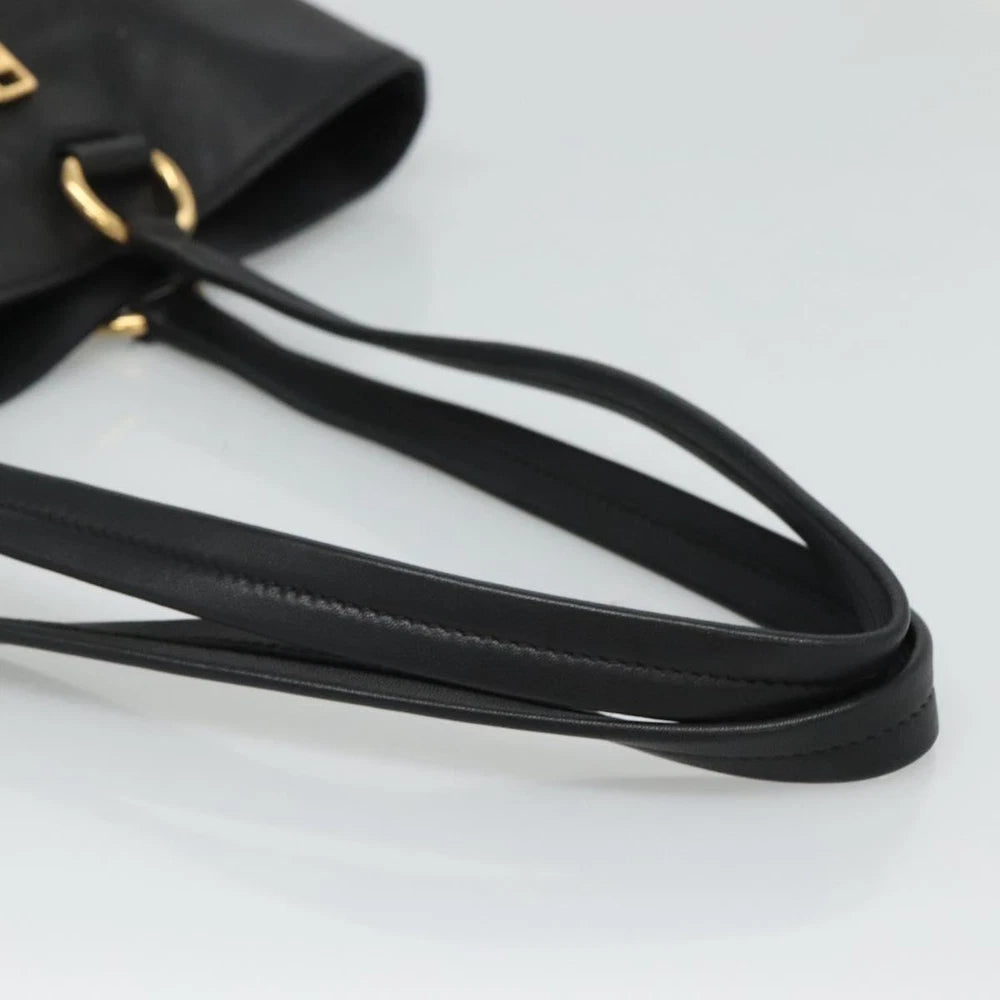 PRADA TOTE BAG BLACK LEATHER