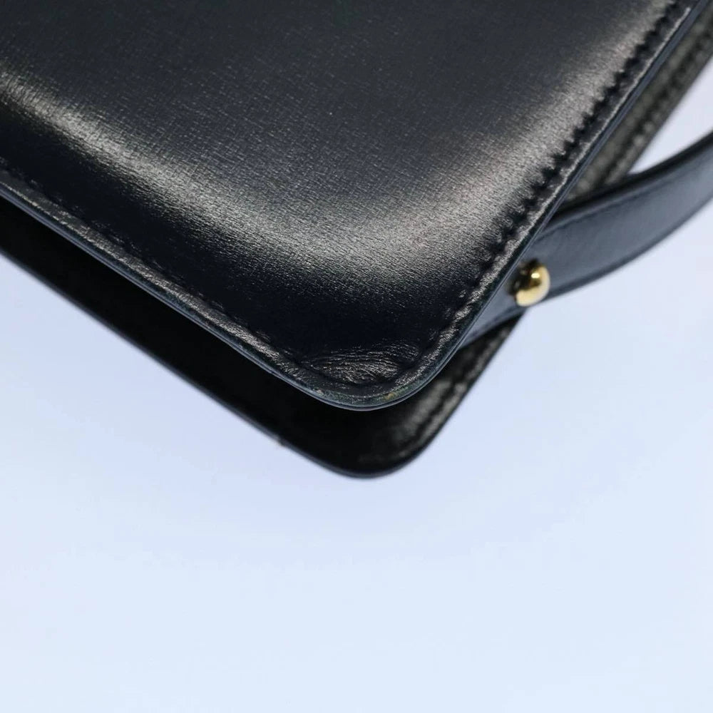 CELINE SHOULDER BAG NAVY LEATHER