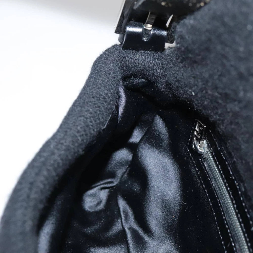 FENDI MAMMA BAGUETTE BLACK KNIT