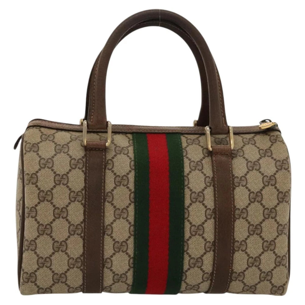 GUCCI BOSTON BAG GG SUPREME WEB SHERRY LINE