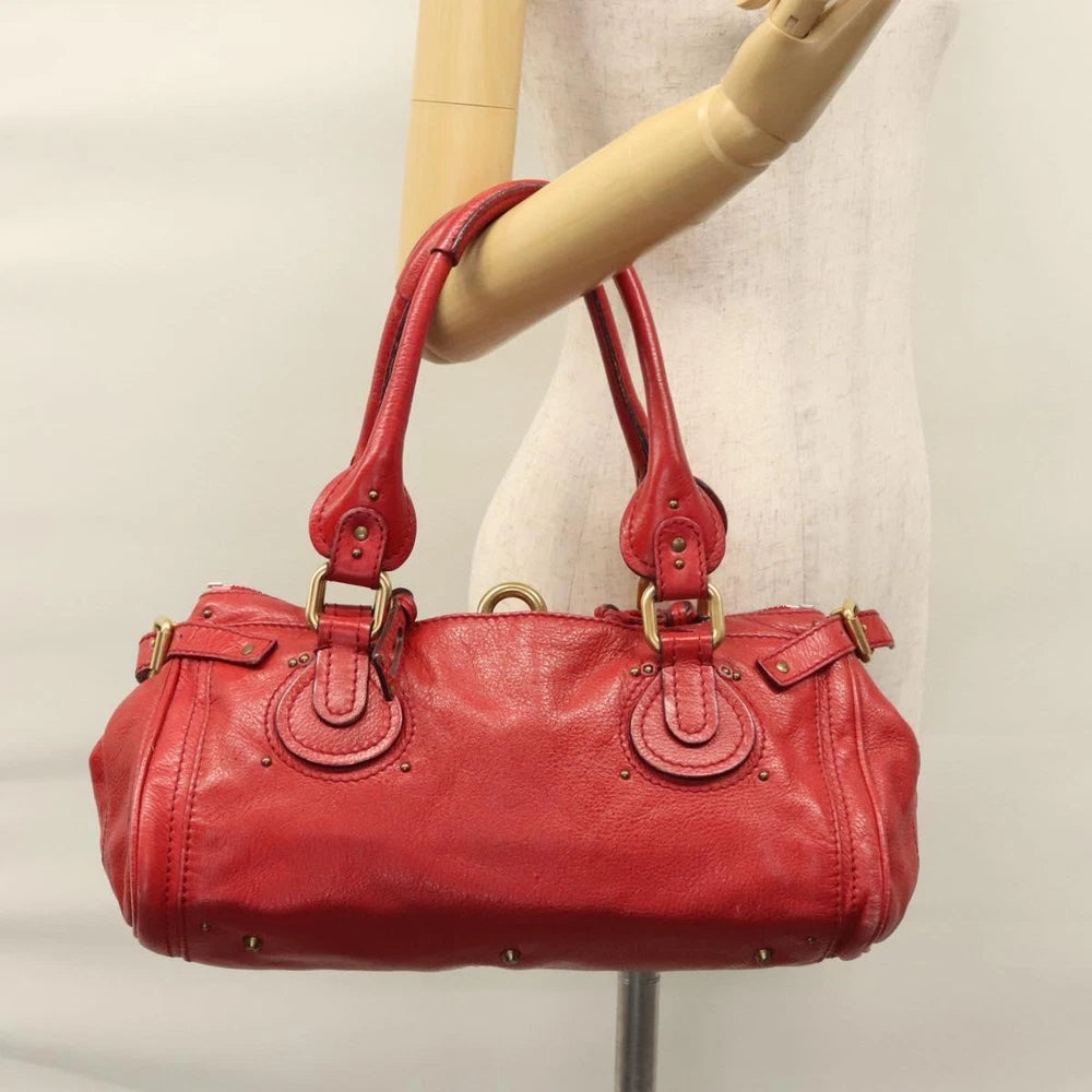 CHLOE PADDINGTON BAG RED LEATHER