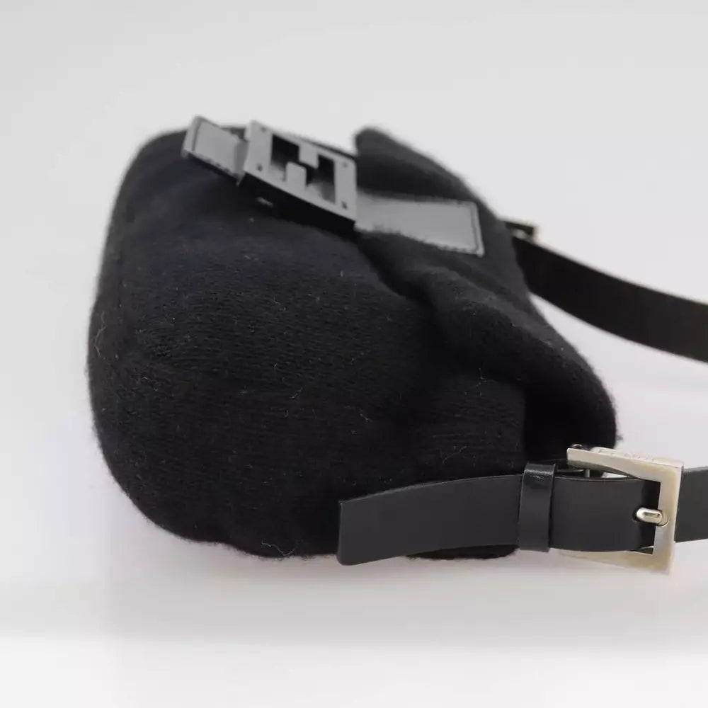 FENDI MAMMA BAGUETTE BLACK KNIT