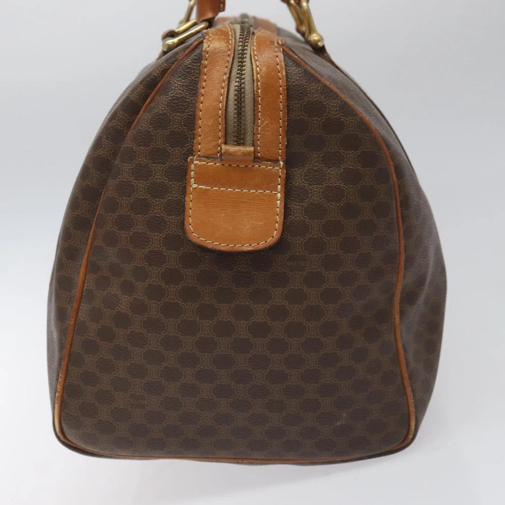 CELINE BOSTON BAG MACADAM CANVAS BROWN
