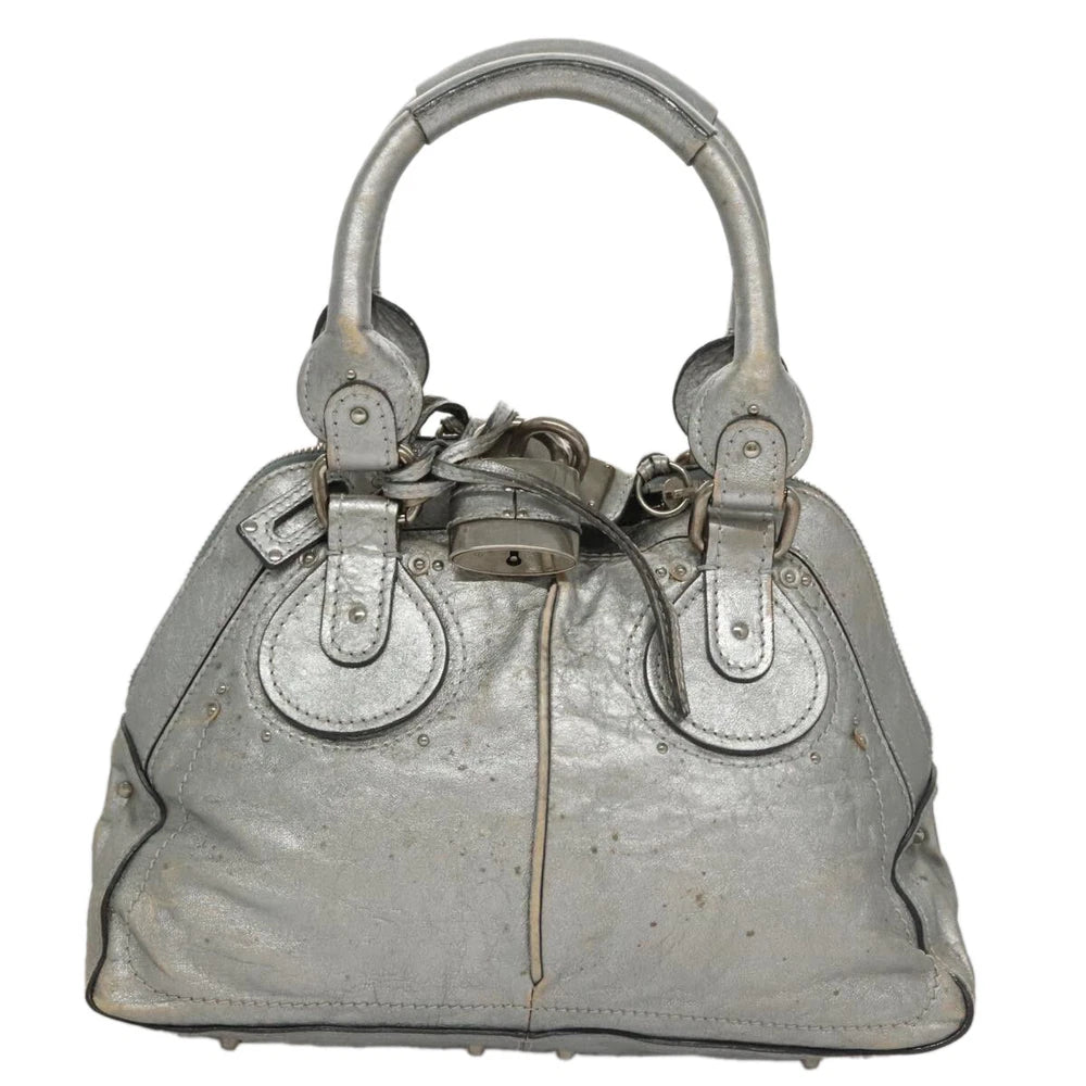 CHLOE PADDINGTON BAG SILVER LEATHER