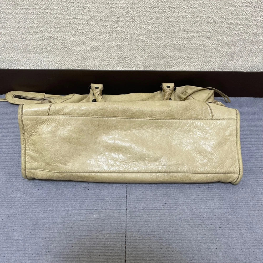 Vintage Balenciaga City Bag - Beige Leather