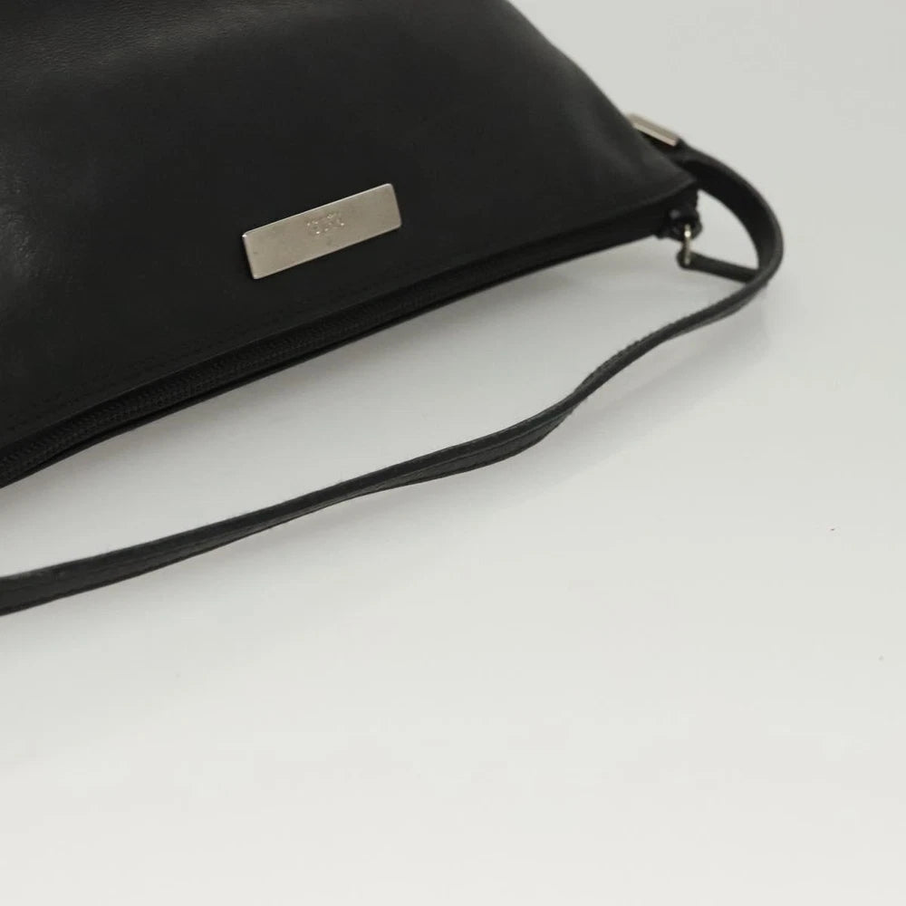 GUCCI SHOULDER BAG BLACK LEATHER