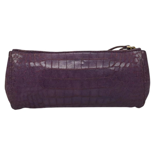 MIU MIU CLUTCH PURPLE EMBOSSED LEATHER