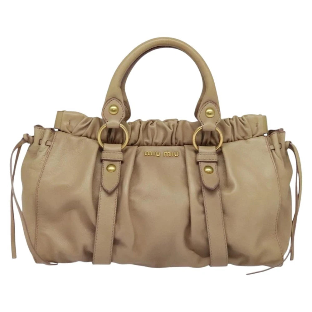 Miu Miu Vitello Bag - Beige Leather
