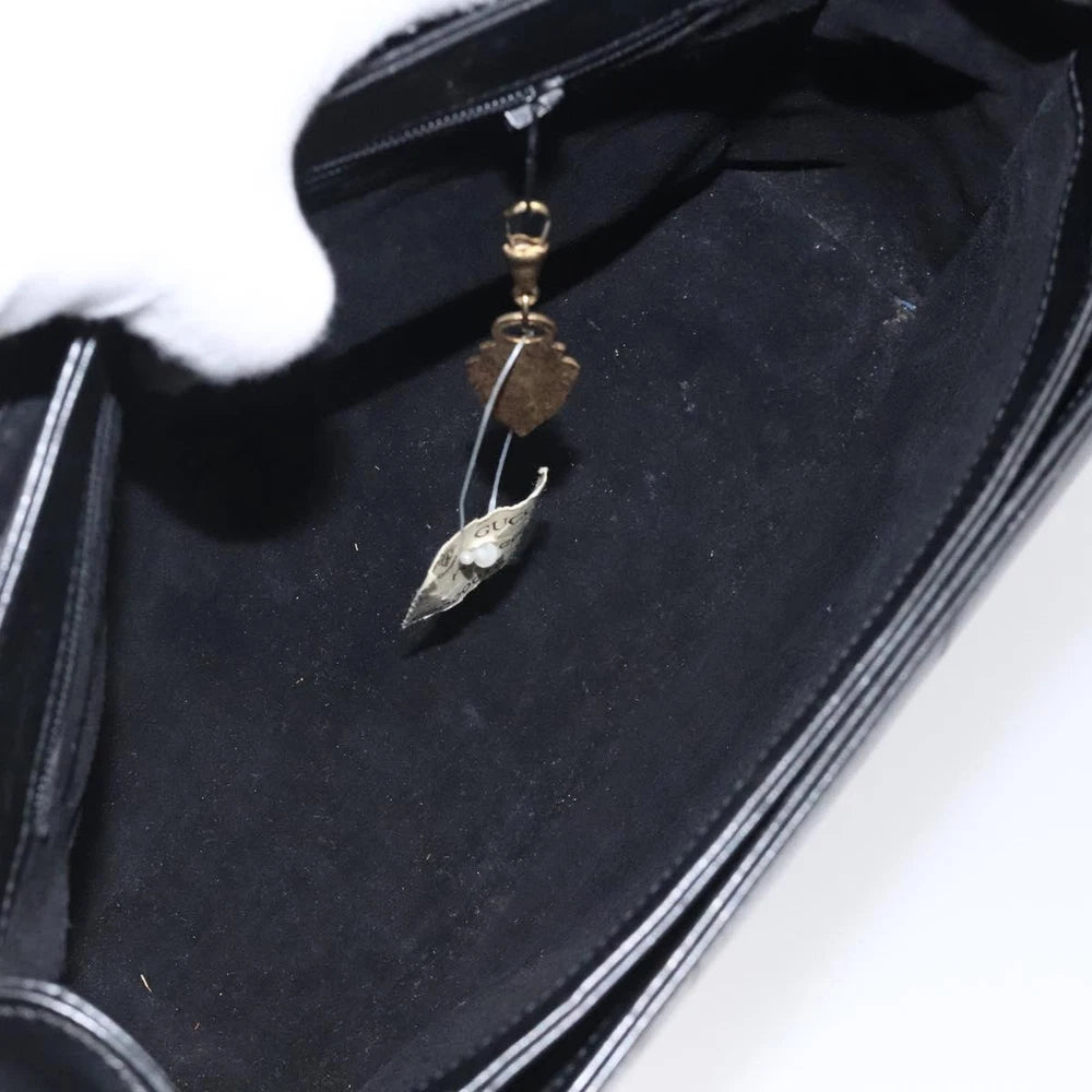 GUCCI BAMBOO BAG BLACK LEATHER