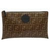VINTAGE FENDI CLUTCH ZUCCA CANVAS BROWN