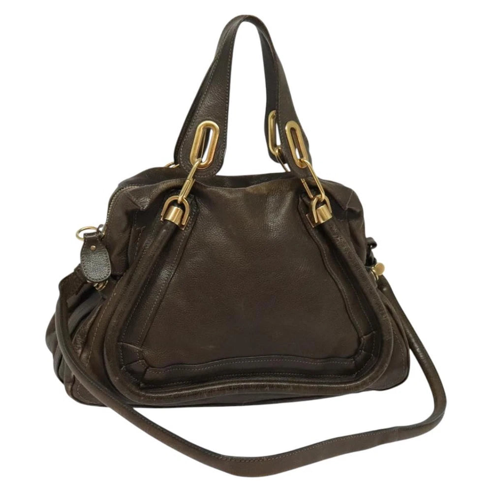 CHLOE PARATY BAG BROWN LEATHER