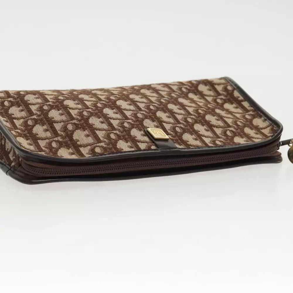 CHRISTIAN DIOR CLUTCH TROTTER CANVAS