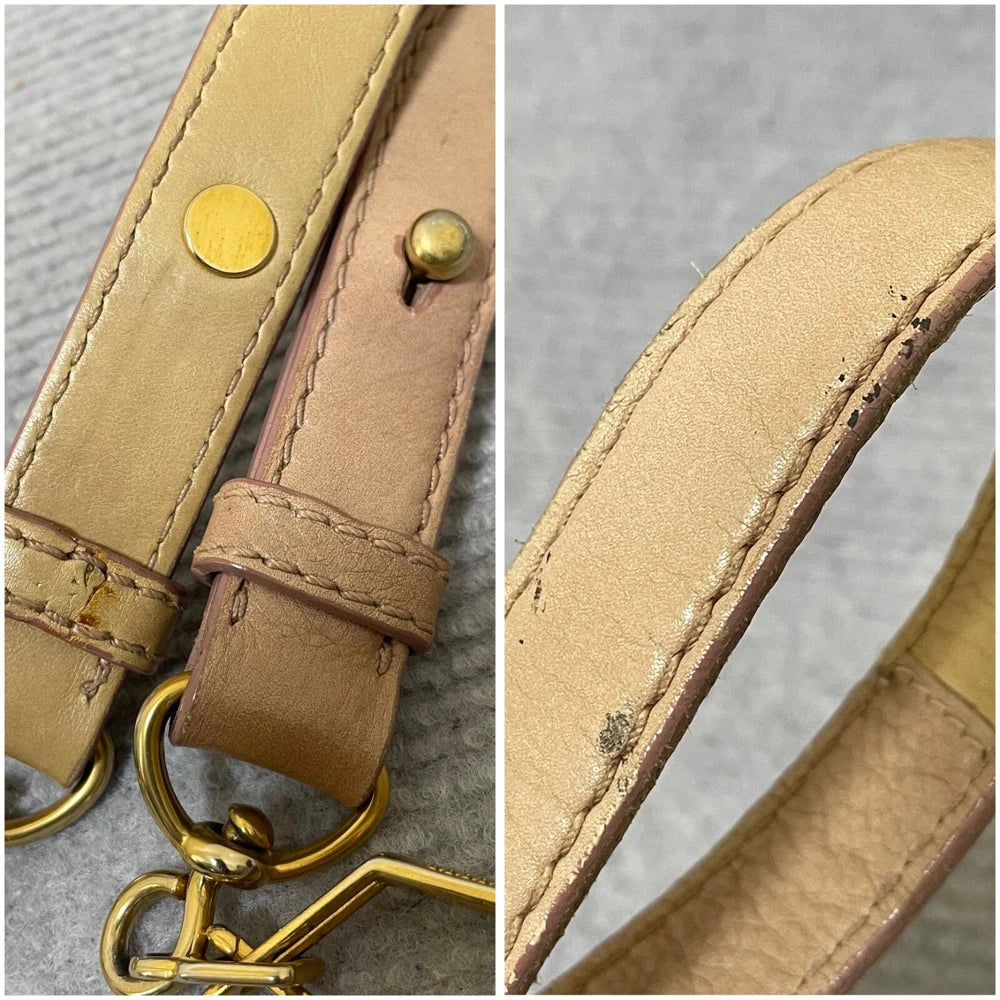 Vintage Miu Miu Bow Bag - Beige Leather