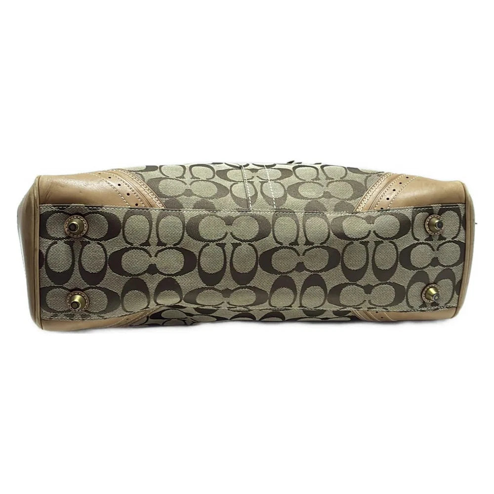 Vintage Coach Signature Bag - Khaki And Light Brown