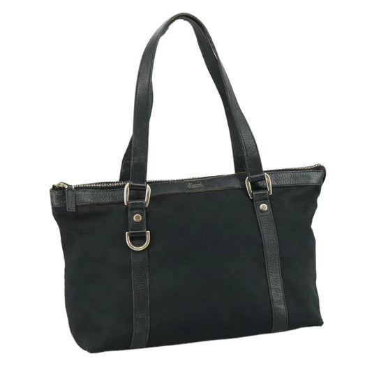 GUCCI TOTE BAG BLACK GG CANVAS