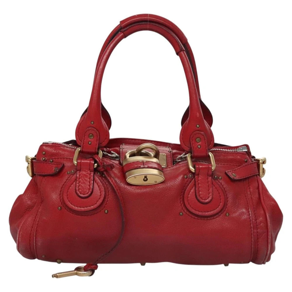 CHLOE PADDINGTON BAG RED LEATHER