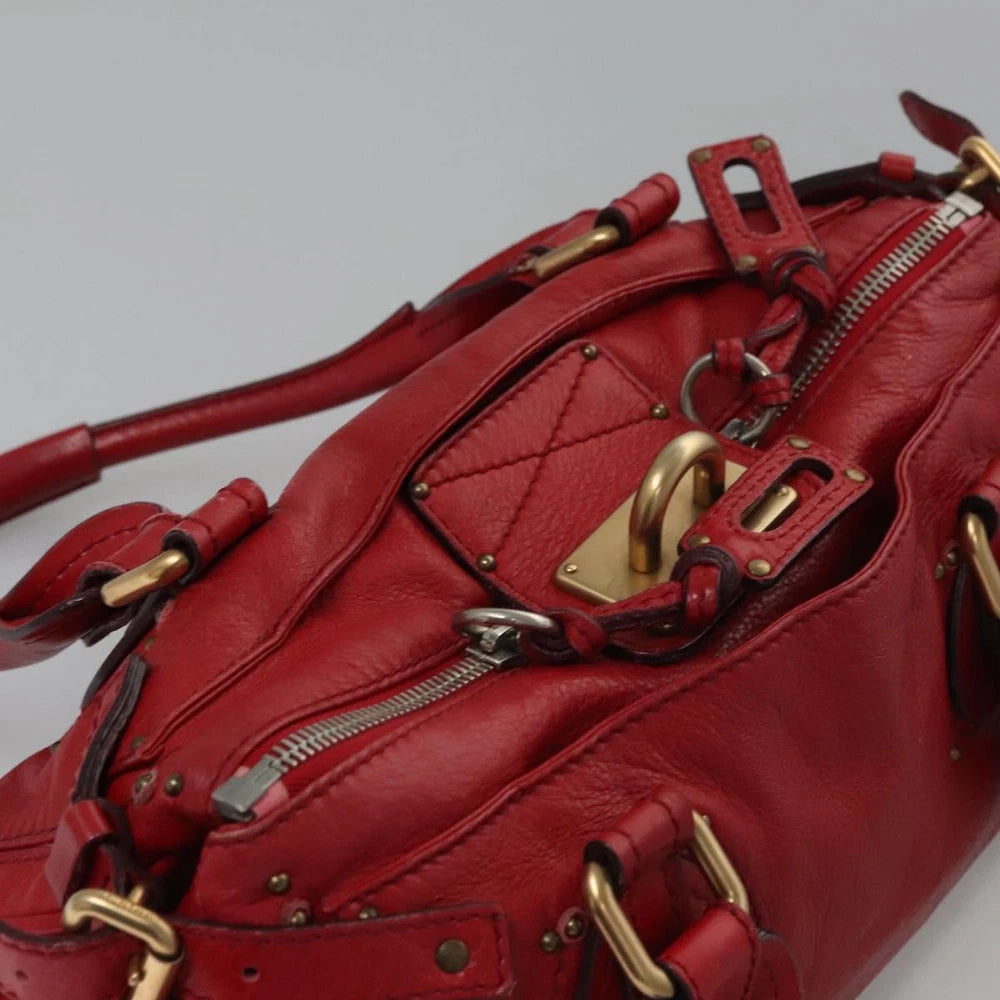 CHLOE PADDINGTON BAG RED LEATHER