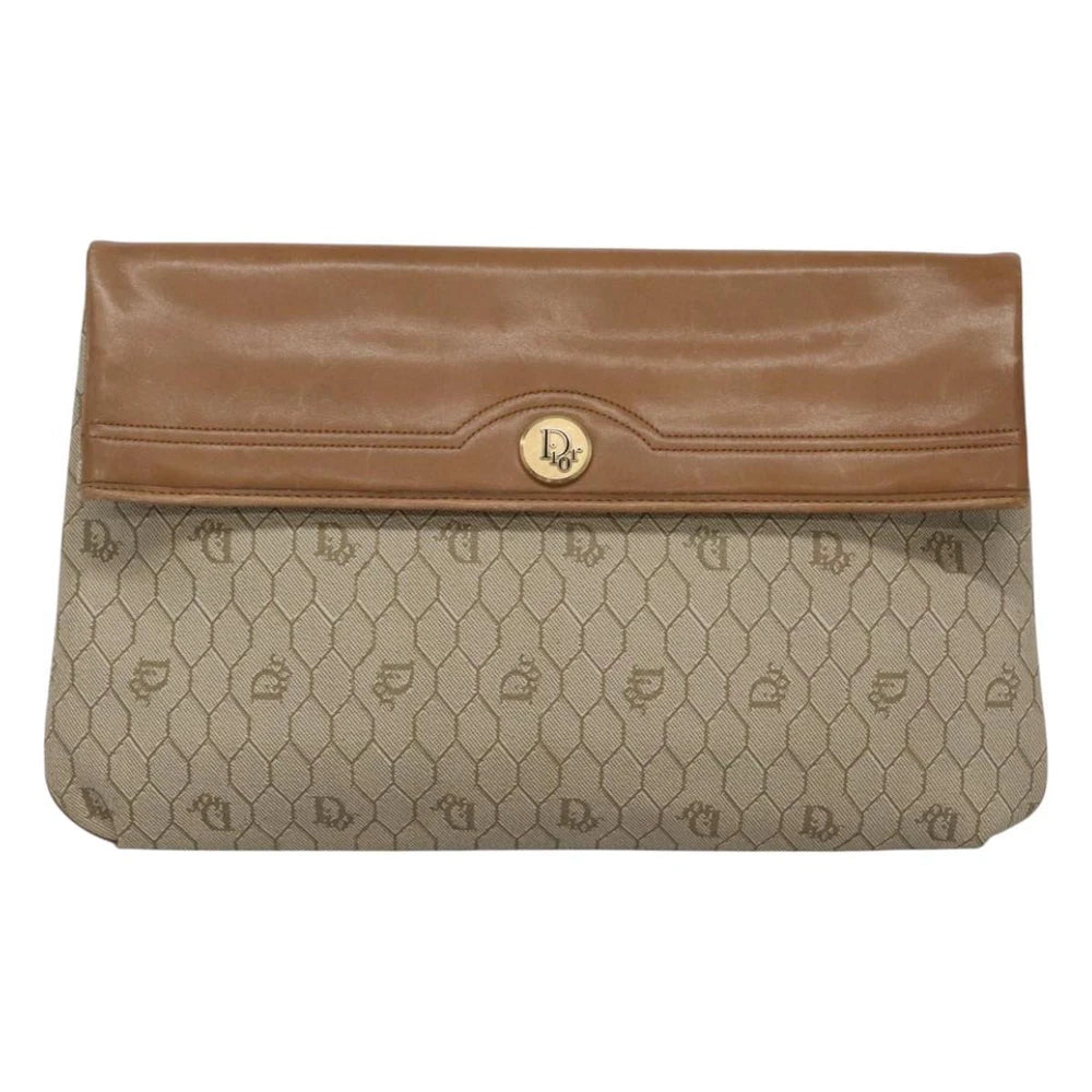 CHRISTIAN DIOR CLUTCH HONEYCOMB CANVAS