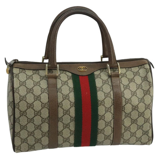 GUCCI BOSTON BAG GG SUPREME WEB SHERRY LINE