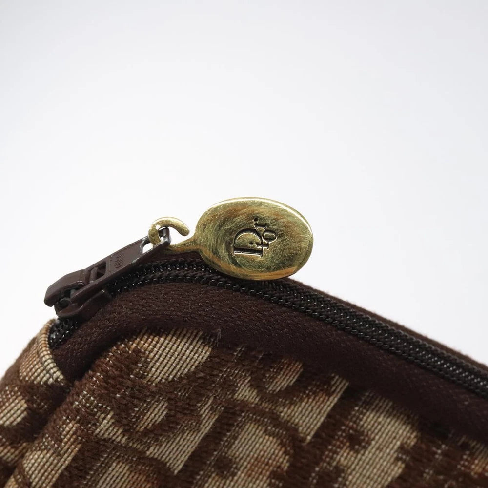 CHRISTIAN DIOR CLUTCH BROWN TROTTER CANVAS