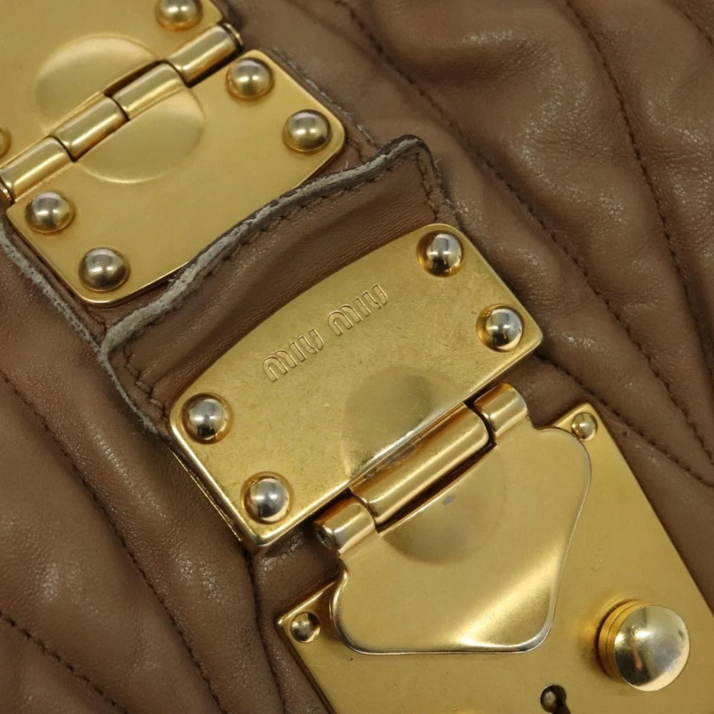 MIU MIU BAG BROWN MATELASSE LEATHER