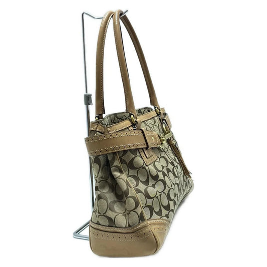 Vintage Coach Signature Bag - Khaki And Light Brown
