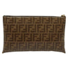 VINTAGE FENDI CLUTCH ZUCCA CANVAS BROWN