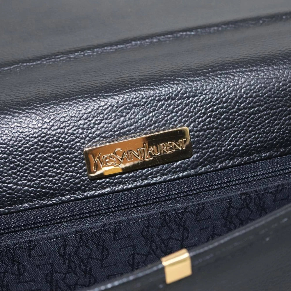 SAINT LAURENT CLUTCH BLACK LEATHER