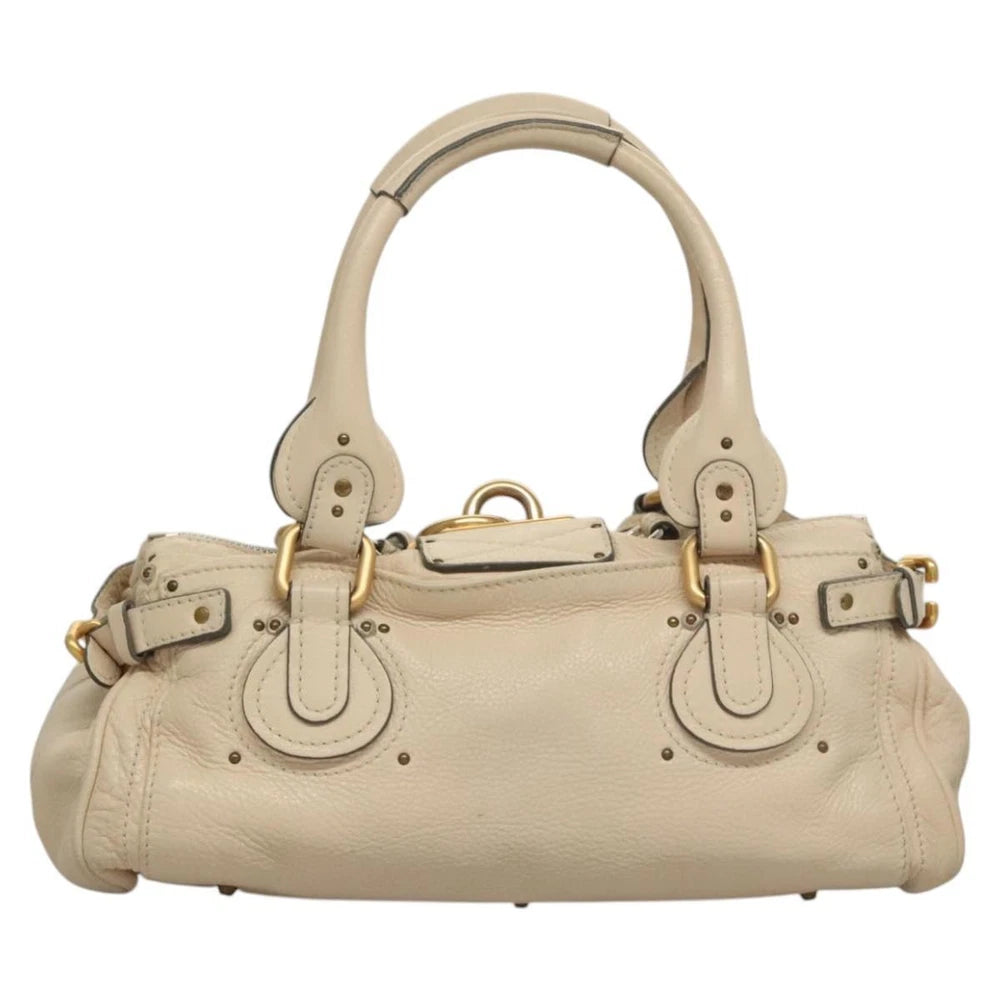 CHLOE PADDINGTON BAG WHITE LEATHER