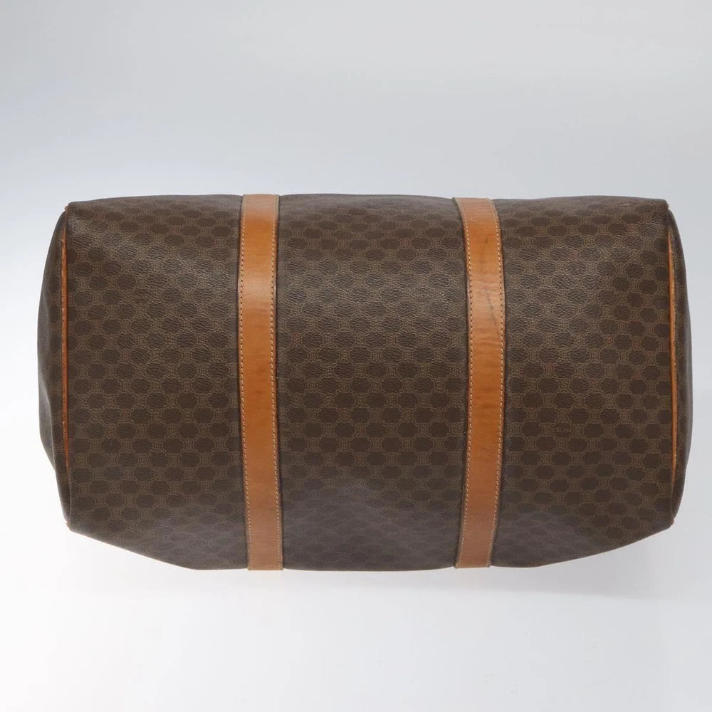 CELINE BOSTON BAG MACADAM CANVAS BROWN