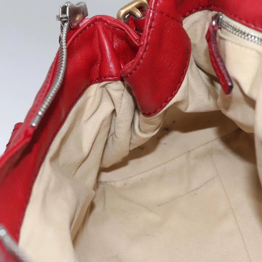 CHLOE PADDINGTON BAG RED LEATHER