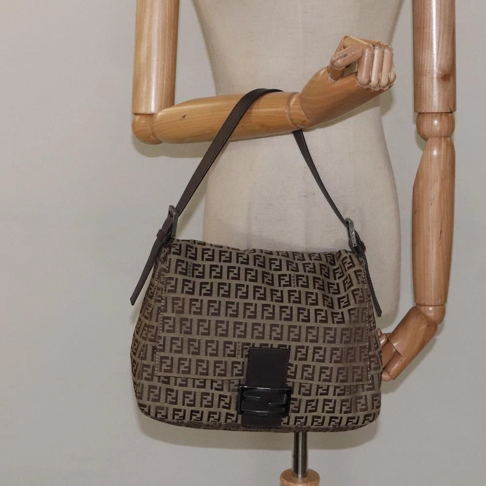 FENDI MAMMA BAGUETTE ZUCCHINO CANVAS BEIGE