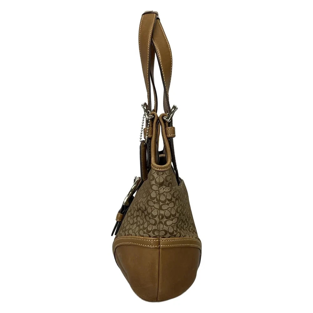 Vintage Coach Mini Signature Bag - Beige and Brown