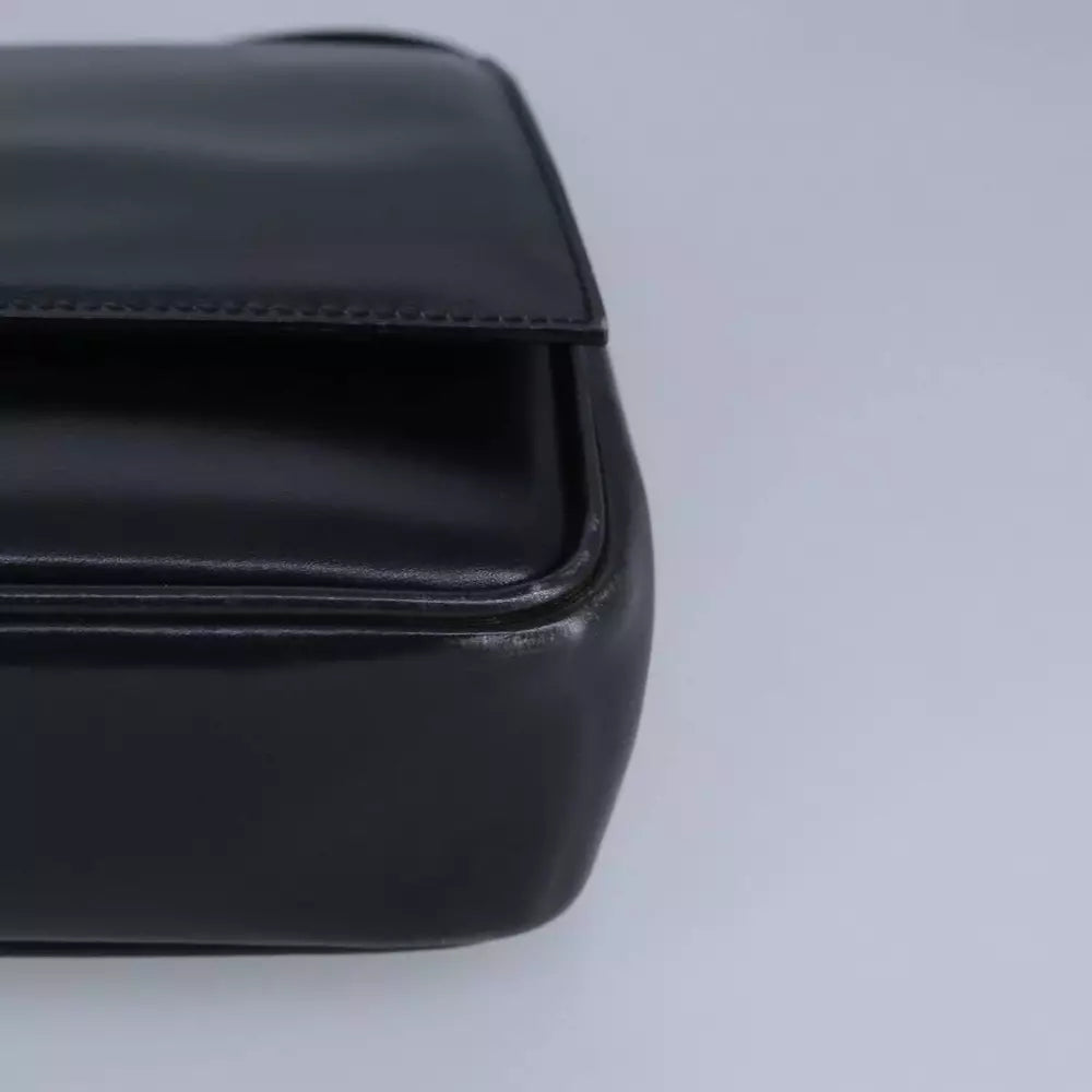 CELINE BLACK LEATHER SHOULDER BAG