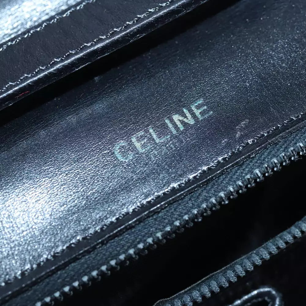 CELINE BLACK LEATHER SHOULDER BAG