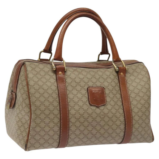 CELINE BOSTON BAG MACADAM CANVAS BEIGE