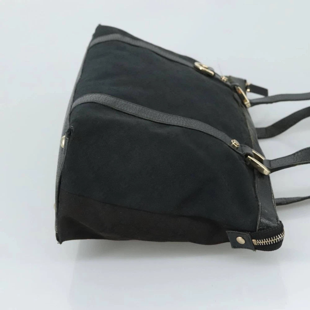 GUCCI TOTE BAG BLACK GG CANVAS