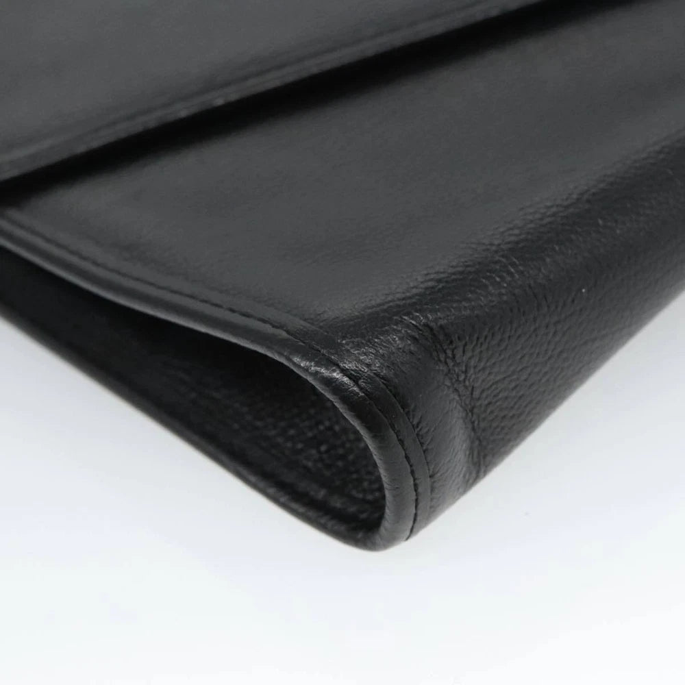 SAINT LAURENT CLUTCH BLACK LEATHER