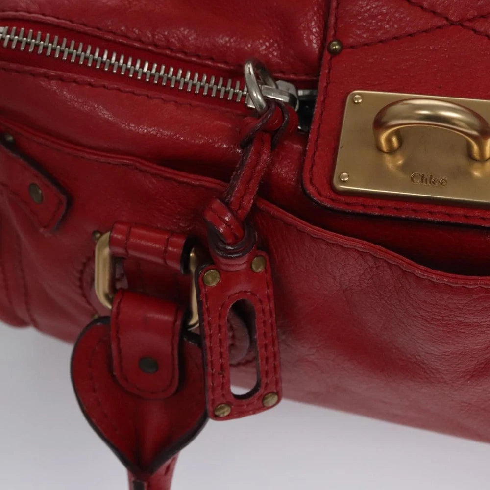 CHLOE PADDINGTON BAG RED LEATHER