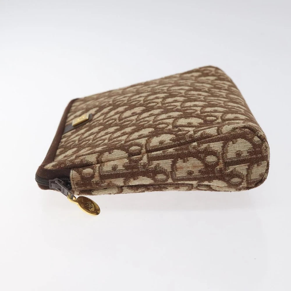 CHRISTIAN DIOR CLUTCH BROWN TROTTER CANVAS