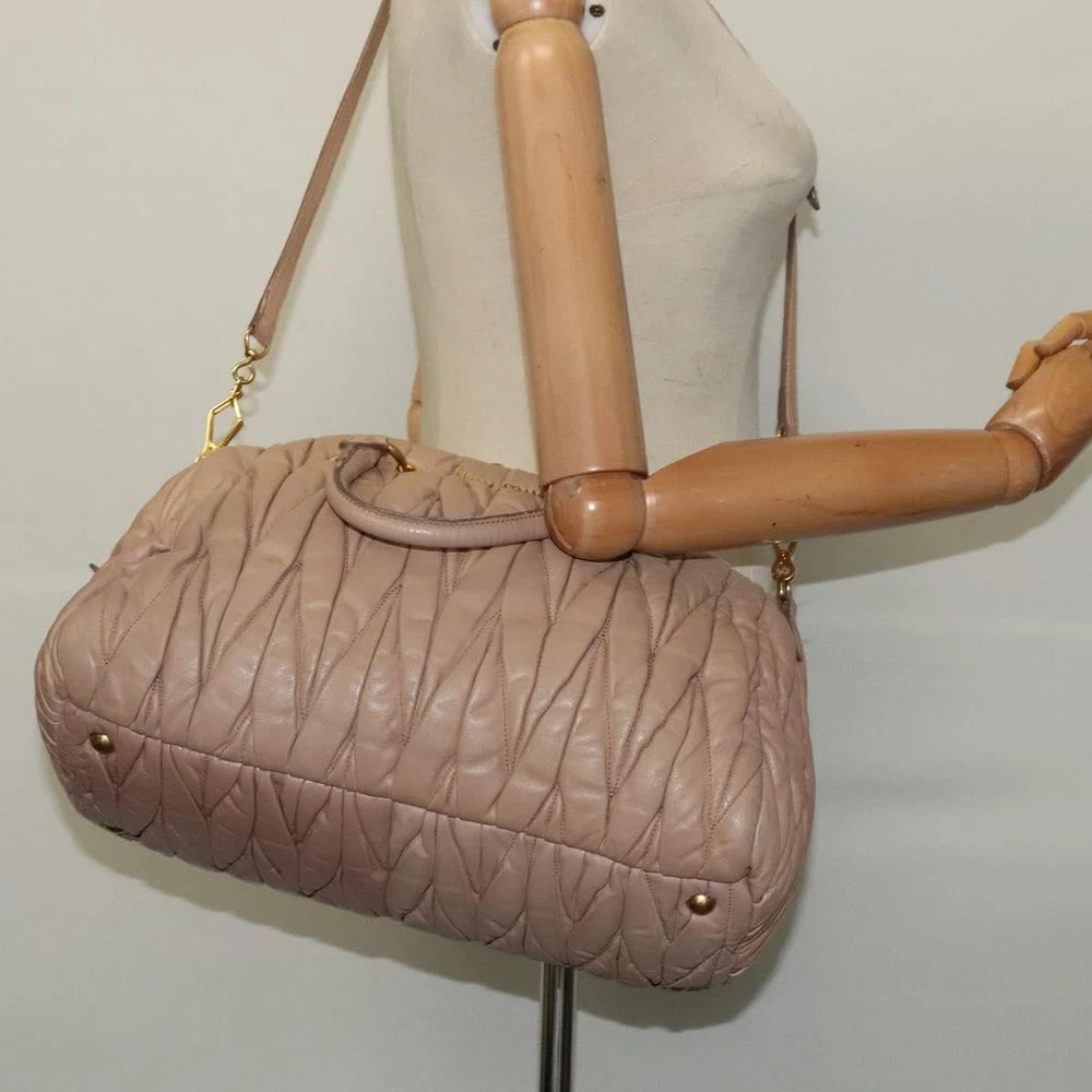 Miu Miu Matelasse Bag - Beige Leather