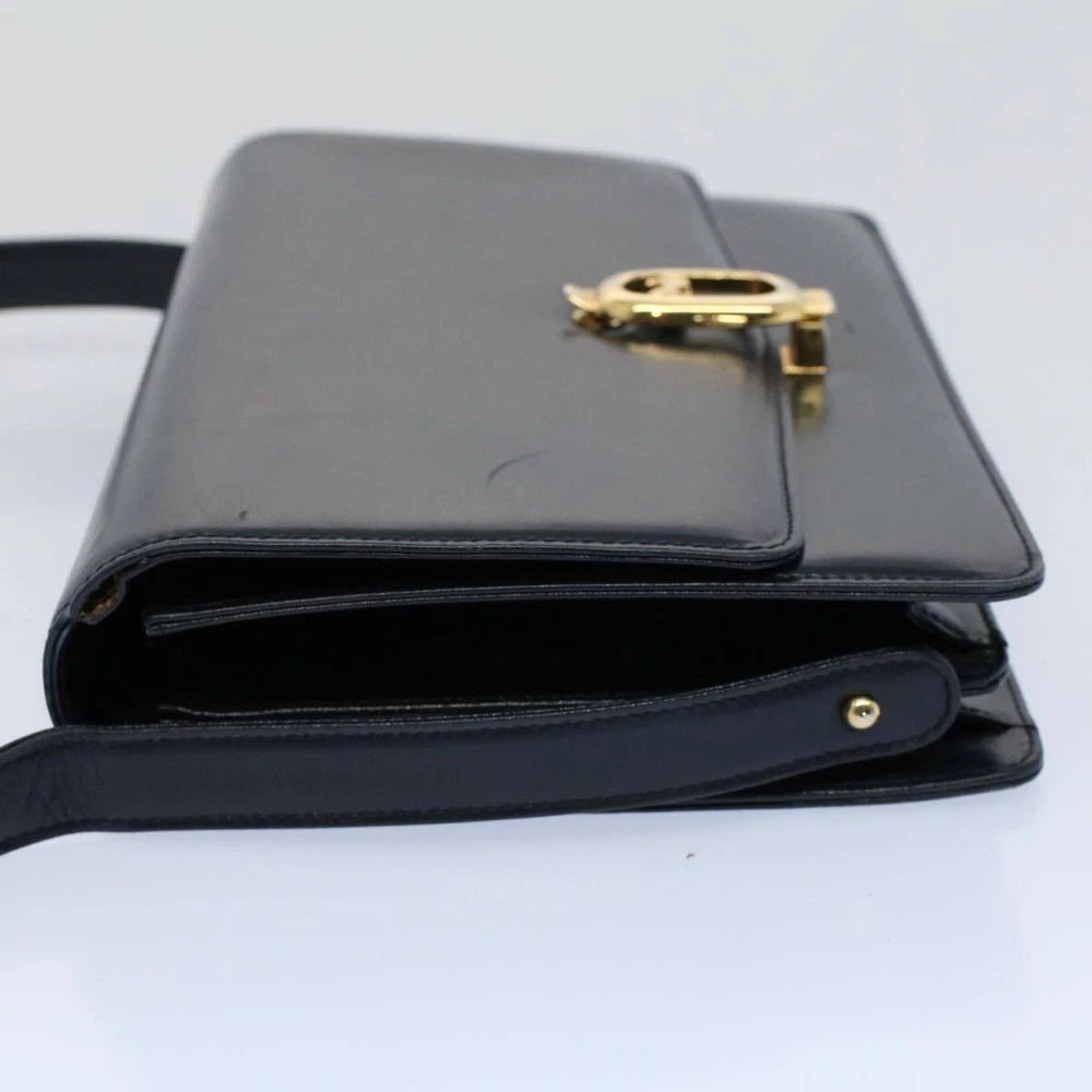 CELINE SHOULDER BAG NAVY LEATHER