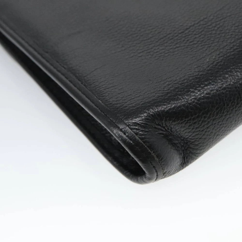 SAINT LAURENT CLUTCH BLACK LEATHER