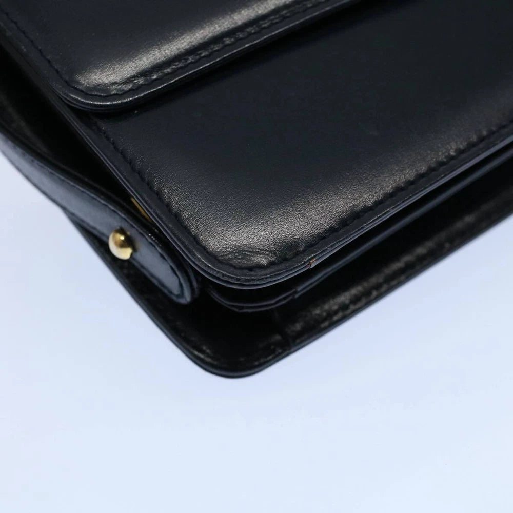 CELINE SHOULDER BAG NAVY LEATHER