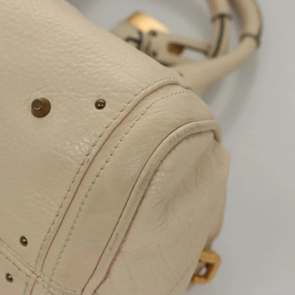 CHLOE PADDINGTON BAG WHITE LEATHER