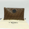 VINTAGE FENDI CLUTCH ZUCCA CANVAS BROWN