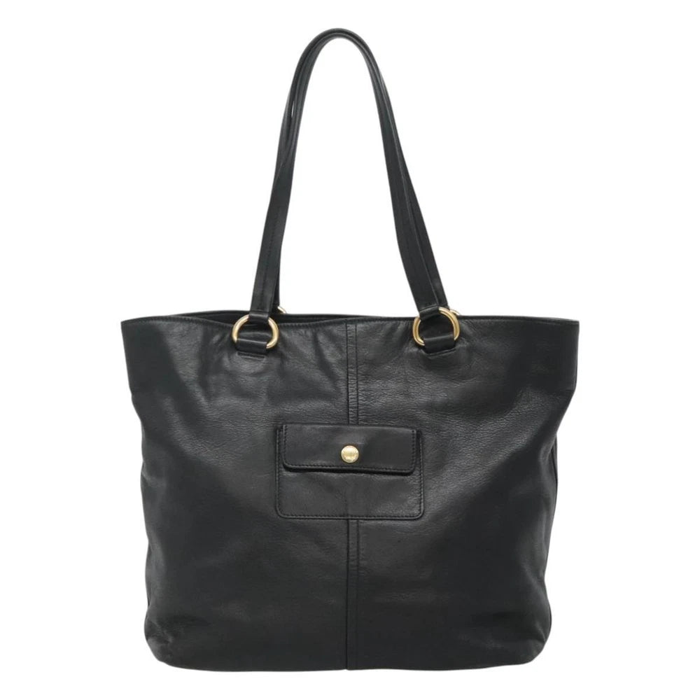 PRADA TOTE BAG BLACK LEATHER